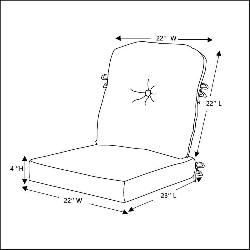 QILLOWAY Outdoor Chair Cushion Set with Strings,Replacement Outdoor Cushions for Patio Furniture.(Peacock Blue) - Image 2